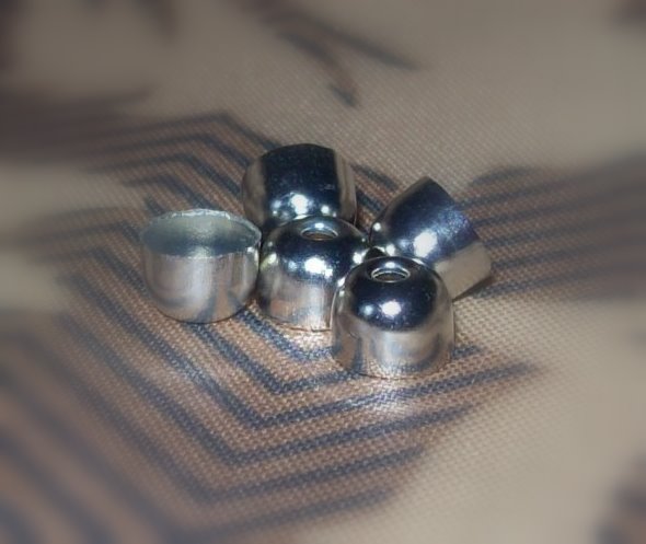 Shiny smooth 10mm silver bead caps